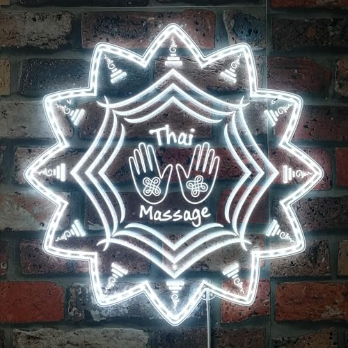 ADVPRO Thai Massage Open Shop Welcome RGB Dynamic Glam LED-Schild – Schnittform – intelligente 3D-Dekoration – mehrfarbige Beschilderung st06s22-fnd-i0071-c von ADVPRO