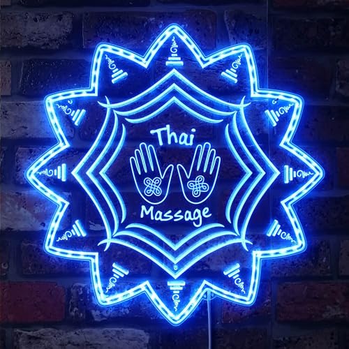 ADVPRO Thai Massage Open Shop Welcome RGB Dynamic Glam LED-Schild – Schnittform – intelligente 3D-Dekoration – mehrfarbige Beschilderung st06s66-fnd-i0071-c von ADVPRO