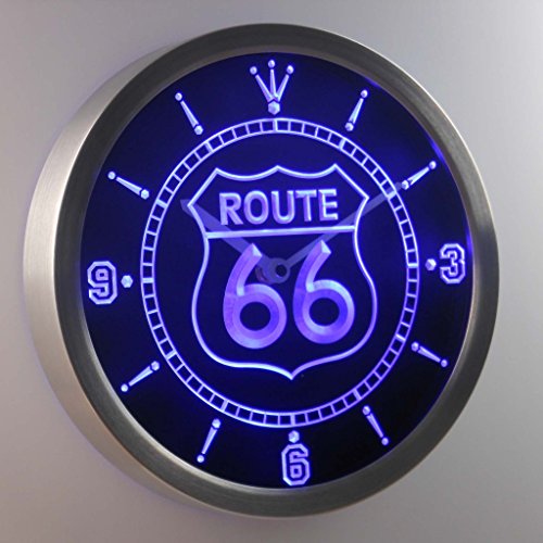 ADVPRO nc0315-b Route 66 Bar Beer Neon Sign LED Wall Clock Uhr Leuchtuhr/Leuchtende Wanduhr von ADVPRO