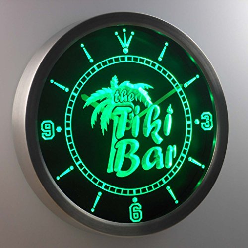 ADVPRO nc0385-g The Tiki Bar Palm Tree Beer Neon Sign LED Wall Clock Uhr Leuchtuhr/Leuchtende Wanduhr von ADVPRO