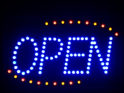ADVPRO nled001-b Blue Open Geöffnet Offen LED Schild Neon Business Light Sign (40.6cm x 25.4cm) Neonlicht Lichtwerbung Leuchtreklame von ADVPRO
