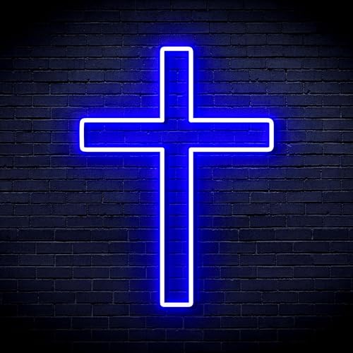 AdvPro Kreuz Jesus Home Decoration Flex Silikon LED Neonschild - Blau - st16s66-fnu0059-b von ADVPRO