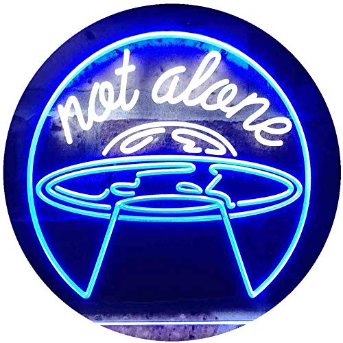 Alien UFO Not Alone Space Dual Color LED Barlicht Neonlicht Lichtwerbung Neon Sign Weiß & Blau 400 x 300mm st6s43-i3506-wb von ADVPRO