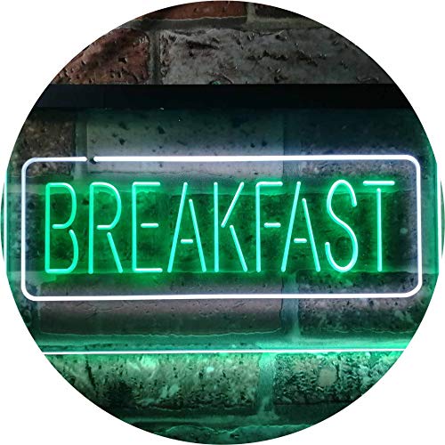 All Day Breakfast Café Dual Color LED Barlicht Neonlicht Lichtwerbung Neon Sign Weiß & Grün 400 x 300mm st6s43-i2862-wg von ADVPRO