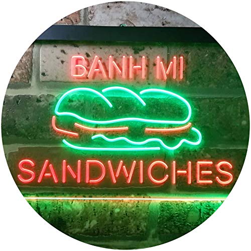 Banh Mi Sandwiches Café Dual Color LED Barlicht Neonlicht Lichtwerbung Neon Sign Grün & Rot 400 x 300mm st6s43-i3372-gr von ADVPRO