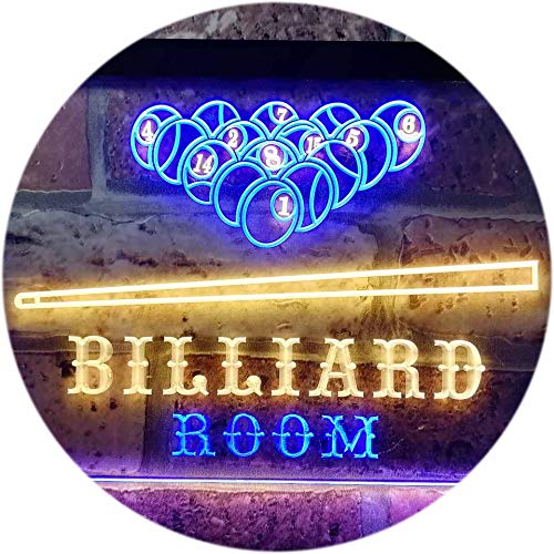Billiard Room Pool Snooker Man Cave Dual Color LED Barlicht Neonlicht Lichtwerbung Neon Sign Blau & Gelb 300 x 210mm st6s32-s0082-by von ADVPRO