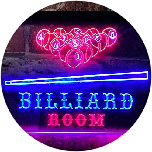 Billiard Room Pool Snooker Man Cave Dual Color LED Barlicht Neonlicht Lichtwerbung Neon Sign Rot & blau 300 x 210mm st6s32-s0082-rb von ADVPRO