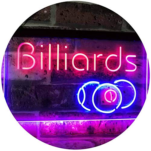 Billiards 9 Ball Game Room Pool Snooker Décor Man Cave Dual Color LED Barlicht Neonlicht Lichtwerbung Neon Sign Rot & blau 400 x 300mm st6s43-i2590-rb von ADVPRO