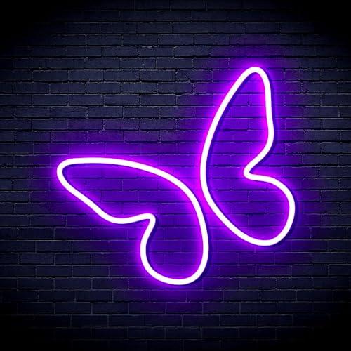 Butterfly Girl Room Flex Silicone LED Neon Sign Purple st16s33-fnu0020-p von ADVPRO