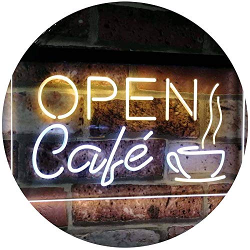 Café OPEN Coffee Kitchen Decoration Bar Beer Dual Color LED Barlicht Neonlicht Lichtwerbung Neon Sign Weiß & Gelb 400 x 300mm st6s43-i2011-wy von ADVPRO