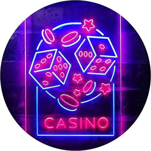 ADVPRO Casino Dice Game Man Cave Dual Color LED Barlicht Neonlicht Lichtwerbung Neon Sign Blau & Rot 210 x 300mm st6s23-i2785-br von ADVPRO