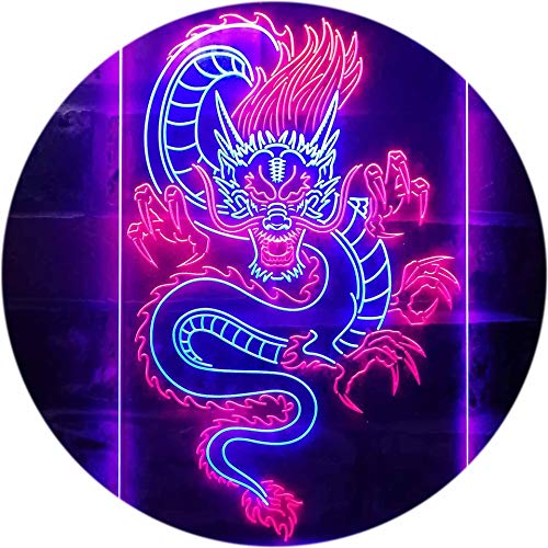 Chinese Dragon Room Display Dual Color LED Barlicht Neonlicht Lichtwerbung Neon Sign Blau & Rot 300 x 400mm st6s34-i3225-br von ADVPRO