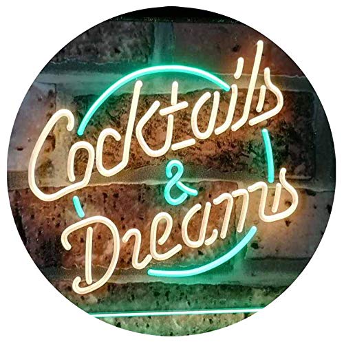 Cocktails & Dreams Bar Beer Wine Drink Pub Club Dual Color LED Barlicht Neonlicht Lichtwerbung Neon Sign Grün & Gelb 400 x 300mm st6s43-i2079-gy von ADVPRO