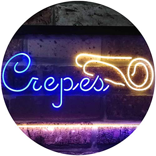 Crepes Restaurant Dual Color LED Barlicht Neonlicht Lichtwerbung Neon Sign Blau & Gelb 400 x 300mm st6s43-i3481-by von ADVPRO