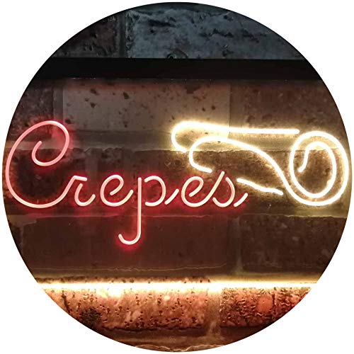 Crepes Restaurant Dual Color LED Barlicht Neonlicht Lichtwerbung Neon Sign Rot & Gelb 400 x 300mm st6s43-i3481-ry von ADVPRO