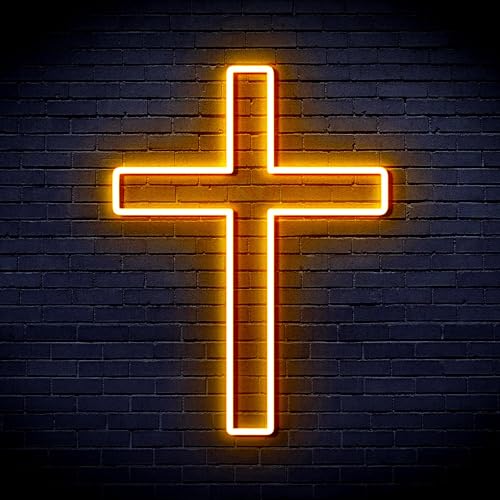 Cross Jesus Home Decoration Flex Silicone LED Neon Sign Golden Yellow st16s33-fnu0059-e von ADVPRO