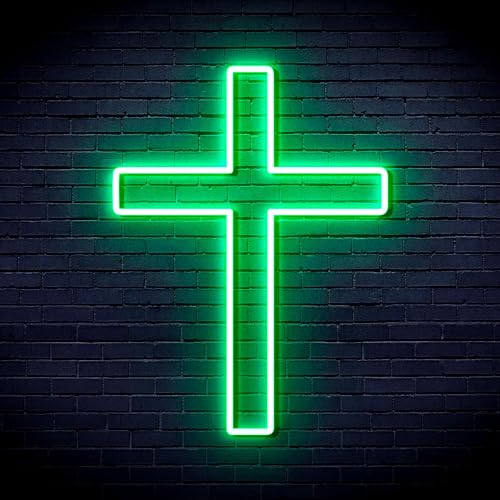 Cross Jesus Home Decoration Flex Silicone LED Neon Sign Green st16s33-fnu0059-g von ADVPRO