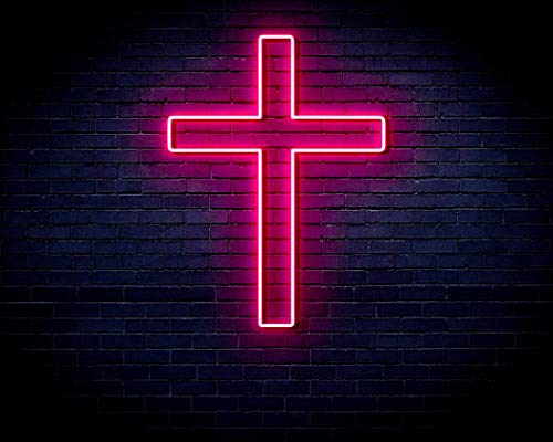 Cross Jesus Home Decoration Flex Silicone LED Neon Sign Pink st16s33-fnu0059-k von ADVPRO