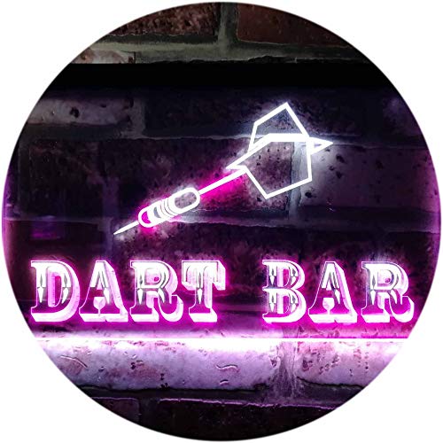 ADVPRO Dart Bar Club VIP Beer Pub Dual Color LED Barlicht Neonlicht Lichtwerbung Neon Sign Weiß & Violett 600 x 400mm st6s64-m0118-wp von ADVPRO