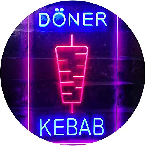 Doner Kebab Restaurant Café Décor Bar Dual Color LED Barlicht Neonlicht Lichtwerbung Neon Sign Blau & Rot 300 x 400mm st6s34-i2639-br von ADVPRO