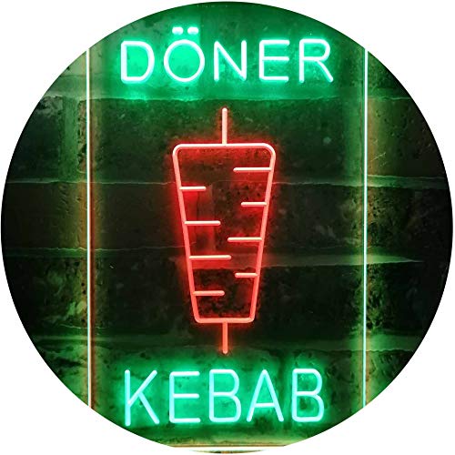Doner Kebab Restaurant Café Décor Bar Dual Color LED Barlicht Neonlicht Lichtwerbung Neon Sign Grün & Rot 300 x 400mm st6s34-i2639-gr von ADVPRO
