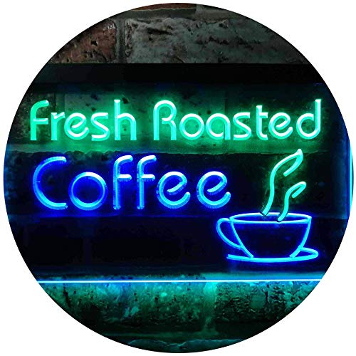 Freash Roasted Coffee Illuminated Dual Color LED Barlicht Neonlicht Lichtwerbung Neon Sign Grün & blau 300 x 210mm st6s32-i0514-gb von ADVPRO