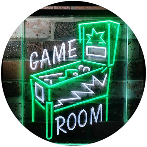 ADVPRO Game Room Pinball Man Cave Dual Color LED Barlicht Neonlicht Lichtwerbung Neon Sign Weiß & Grün 300 x 400mm st6s34-i3128-wg von ADVPRO