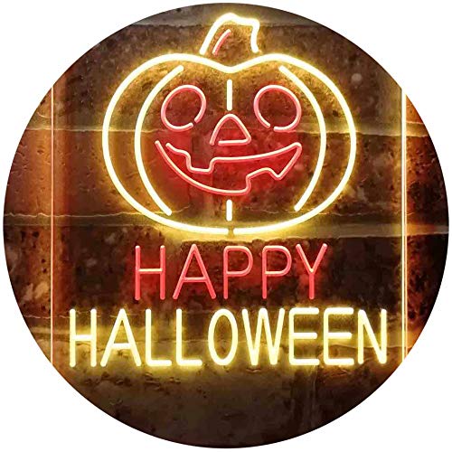 Happy Halloween Pumpkin Dual Color LED Barlicht Neonlicht Lichtwerbung Neon Sign Rot & Gelb 300 x 400mm st6s34-i3377-ry von ADVPRO