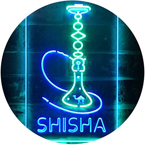 Hookah Shisha Shop Home Room Man Cave Décor Dual Color LED Barlicht Neonlicht Lichtwerbung Neon Sign Grün & blau 210 x 300mm st6s23-i3208-gb von ADVPRO