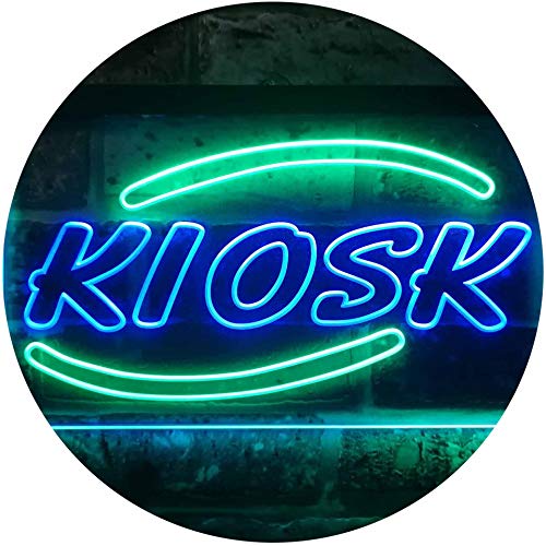 Kiosk Display Dual Color LED Barlicht Neonlicht Lichtwerbung Neon Sign Grün & blau 300 x 210mm st6s32-i3246-gb von ADVPRO