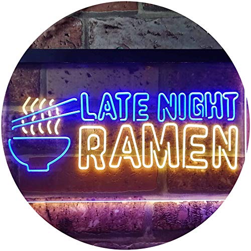 Late Night Ramen Japanese Food Dual Color LED Barlicht Neonlicht Lichtwerbung Neon Sign Blau & Gelb 400 x 300mm st6s43-i3305-by von ADVPRO