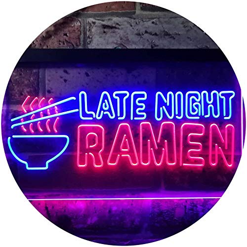 Late Night Ramen Japanese Food Dual Color LED Barlicht Neonlicht Lichtwerbung Neon Sign Blau & Rot 300 x 210mm st6s32-i3305-br von ADVPRO