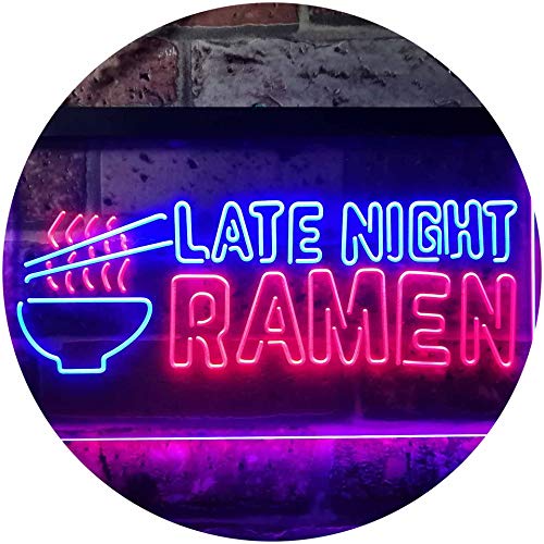 Late Night Ramen Japanese Food Dual Color LED Barlicht Neonlicht Lichtwerbung Neon Sign Blau & Rot 400 x 300mm st6s43-i3305-br von ADVPRO