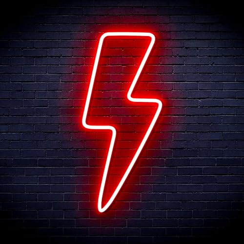 Lightning Bolt Standard Flex Silicone LED Neon Sign Red st16s42-fnu0002-r von ADVPRO