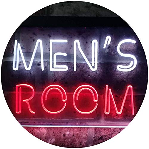 Men's Room Toilet Changing Illuminated Dual Color LED Barlicht Neonlicht Lichtwerbung Neon Sign Weiß & Rot 300 x 210mm st6s32-i0629-wr von ADVPRO