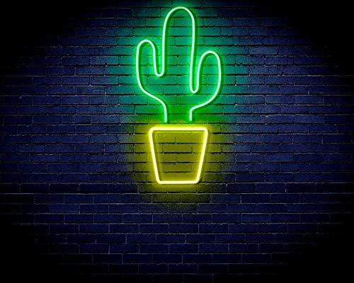 Mexico Cactus Cowboy Flex Silicone LED Neon Sign Green & Yellow st16s32-fnu0035-gy von ADVPRO