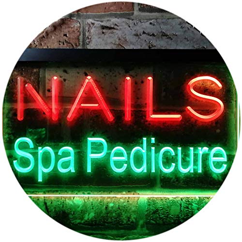 Nails Spa Pedicure Beauty Salon Dual Color LED Barlicht Neonlicht Lichtwerbung Neon Sign Grün & Rot 300 x 210mm st6s32-i0357-gr von ADVPRO