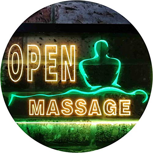 Open Massage Dual Color LED Barlicht Neonlicht Lichtwerbung Neon Sign Grün & Gelb 400 x 300mm st6s43-i0155-gy von ADVPRO