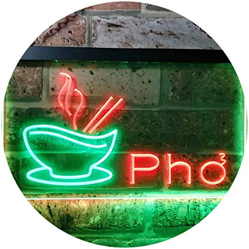 ADVPRO Pho Vietnamese Noodles Restaurant Dual Color LED Barlicht Neonlicht Lichtwerbung Neon Sign Grün & Rot 400 x 300mm st6s43-i0459-gr von ADVPRO