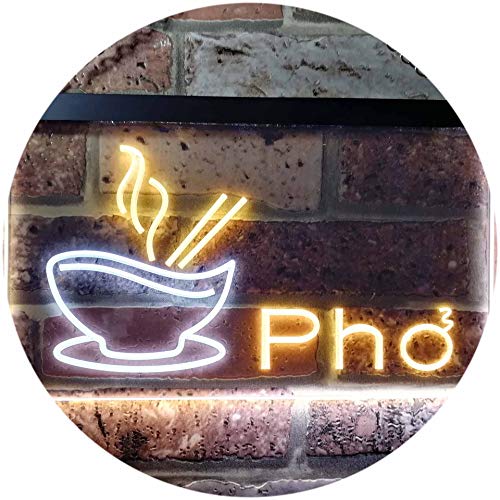ADVPRO Pho Vietnamese Noodles Restaurant Dual Color LED Barlicht Neonlicht Lichtwerbung Neon Sign Weiß & Gelb 600 x 400mm st6s64-i0459-wy von ADVPRO