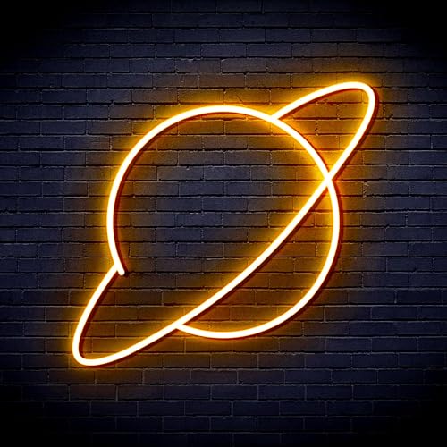 Planet Space Kid Room Flex Silicone LED Neon Sign Golden Yellow st16s33-fnu0017-e von ADVPRO