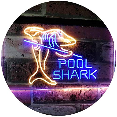 Pool Shark Snooker Pool Room Man Cave Gift Dual Color LED Barlicht Neonlicht Lichtwerbung Neon Sign Blau & Gelb 400 x 300mm st6s43-i2009-by von ADVPRO