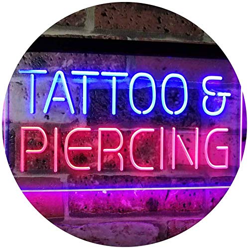 Tattoo Piercing Get Inked Shop Open Dual Color LED Barlicht Neonlicht Lichtwerbung Neon Sign Rot & blau 400 x 300mm st6s43-i2484-rb von ADVPRO