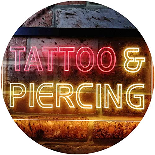 Tattoo Piercing Shop Illuminated Dual Color LED Barlicht Neonlicht Lichtwerbung Neon Sign Rot & Gelb 600 x 400mm st6s64-i0482-ry von ADVPRO