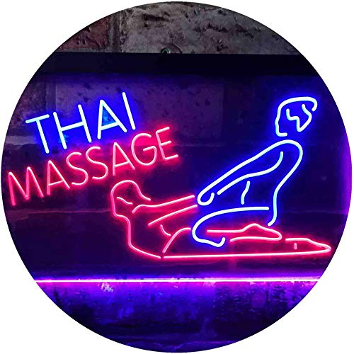 Thai Massage Shop Dual Color LED Barlicht Neonlicht Lichtwerbung Neon Sign Blau & Rot 300 x 210mm st6s32-i3503-br von ADVPRO