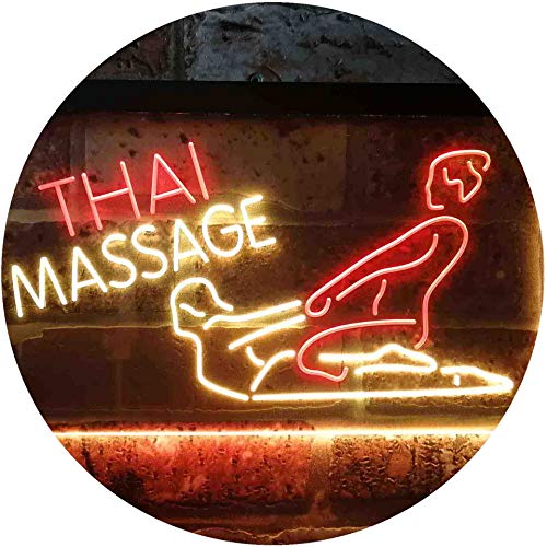 Thai Massage Shop Dual Color LED Barlicht Neonlicht Lichtwerbung Neon Sign Rot & Gelb 300 x 210mm st6s32-i3503-ry von ADVPRO