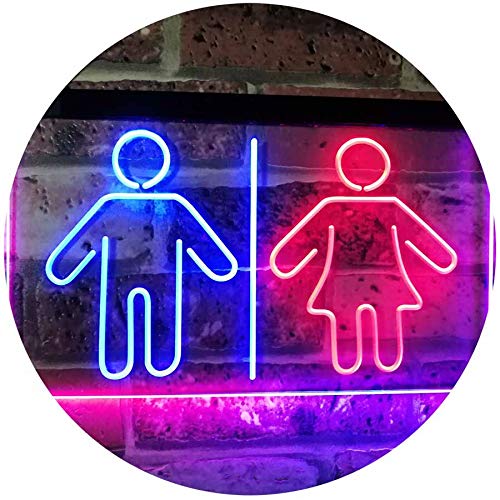 Toilet Man Woman Male Female Washroom WC Restroom Dual Color LED Barlicht Neonlicht Lichtwerbung Neon Sign Blau & Rot 300 x 210mm st6s32-i3047-br von ADVPRO