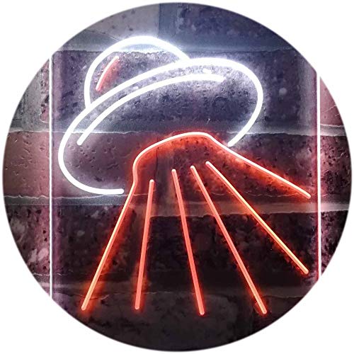 UFO Alien Spaceship Dual Color LED Barlicht Neonlicht Lichtwerbung Neon Sign Weiß & Orange 210 x 300mm st6s23-i3336-wo von ADVPRO