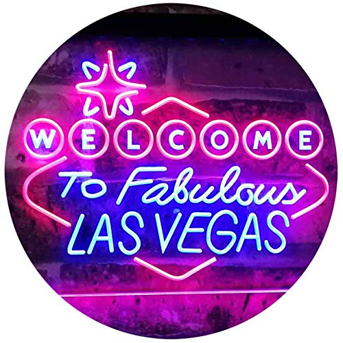 Welcome to Las Vegas Casino Beer Bar Display Dual Color LED Barlicht Neonlicht Lichtwerbung Neon Sign Blau & Rot 300 x 210mm st6s32-i3078-br von ADVPRO