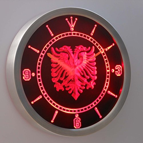 ADVPRO nc0400-r Albanian Eagle Bar Pub Neon Sign LED Wall Clock Uhr Leuchtuhr/Leuchtende Wanduhr von ADVPRO